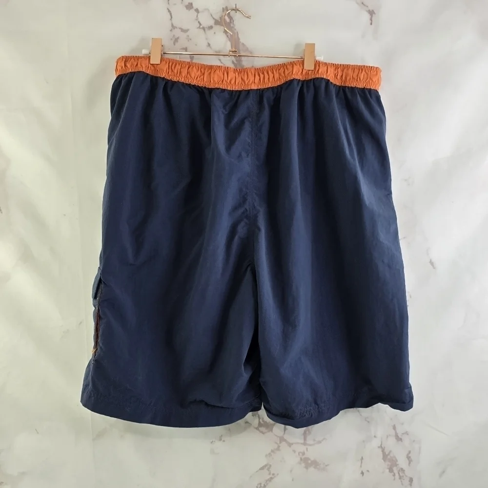 Eddie Bauer Swim Trunks Mens XXXL Blue Orange Board Shorts Mesh Lined 9 Inch